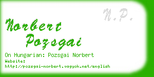 norbert pozsgai business card